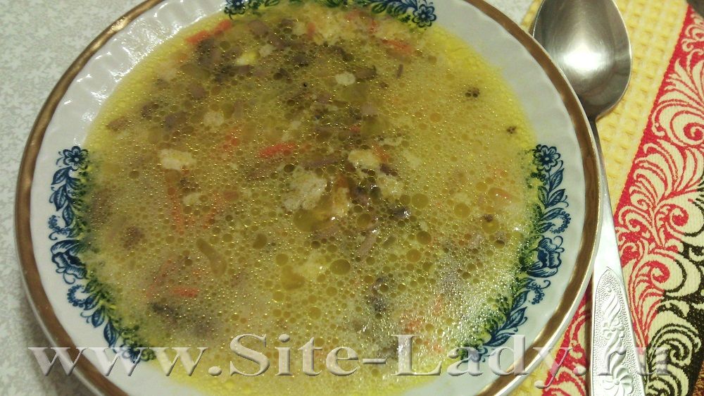 Суп с плавленым сыром и грибами